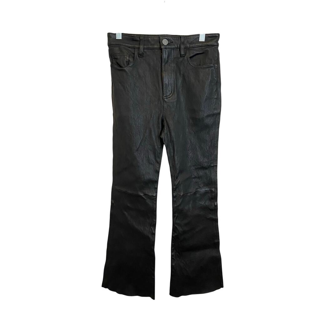 Current Elliott Black Lamb Leather Stiletto‎ Pants Size 28